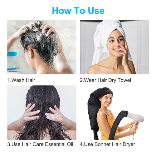 Secador De Pelo Con Capucha, Diadema, Gorros Con Capucha Mej