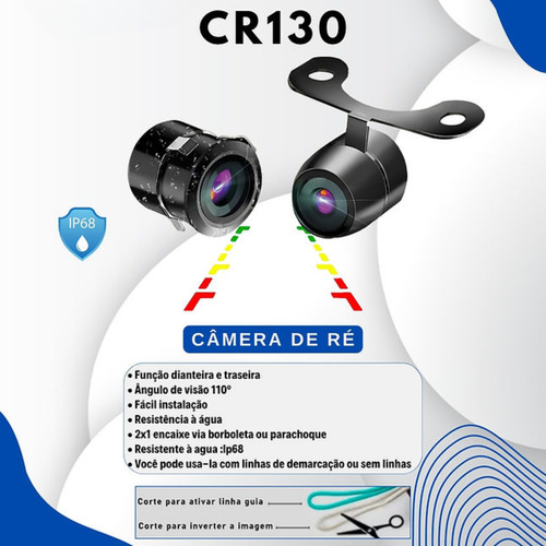 Câmera De Ré Frontal Dianteira Automotiva Ht-cr130 H-tech