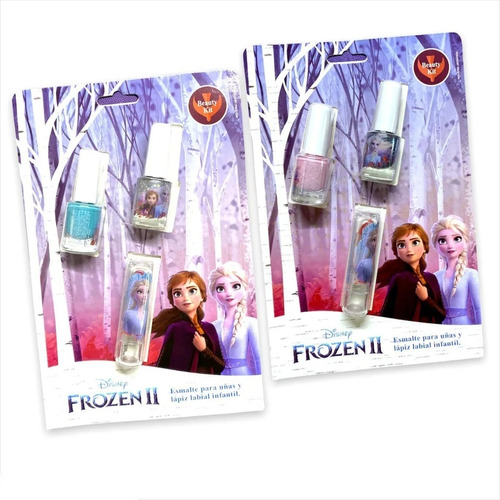 Set Kit De Belleza Frozen 2 - Esmaltes + Labial Original