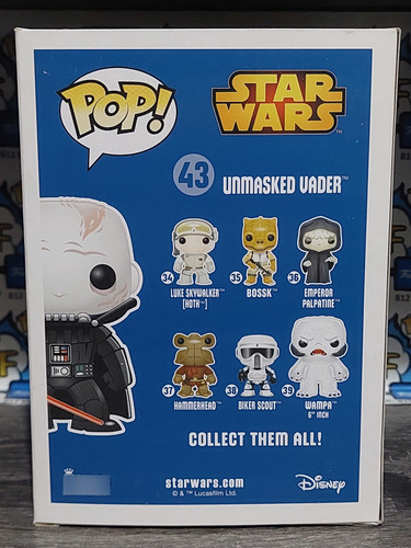 Funko Pop Unmasked Vader #43 Star Wars Original (Usado)