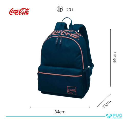 Mochila 20 L Unissex Coca-cola Urbana Reforçada C/ Caderno
