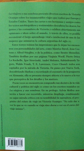 La Viajera Y Sus Sombras, De Victoria Ocampo. Editorial Fondo De Cultura Económica, Tapa Blanda En Español, 2022