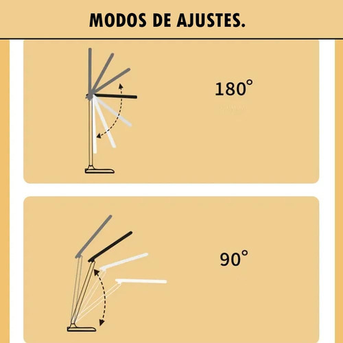 Lámpara De Mesa Táctil Led Recargable Con 3 Niveles De Luz