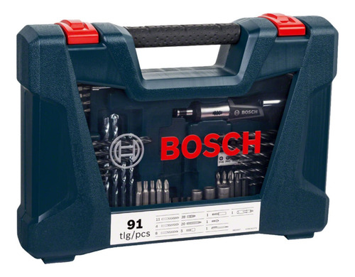 Jogo De Bits E Brocas Com 91 Peças V-line - Bosch