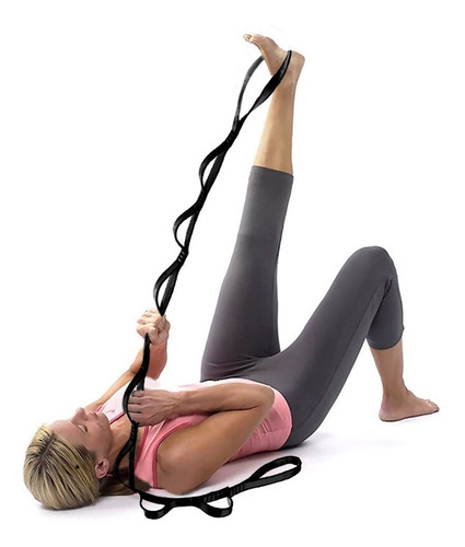Banda De Estiramiento Yoga Y Pilates Mejora Tus Ejercicios Color Negro