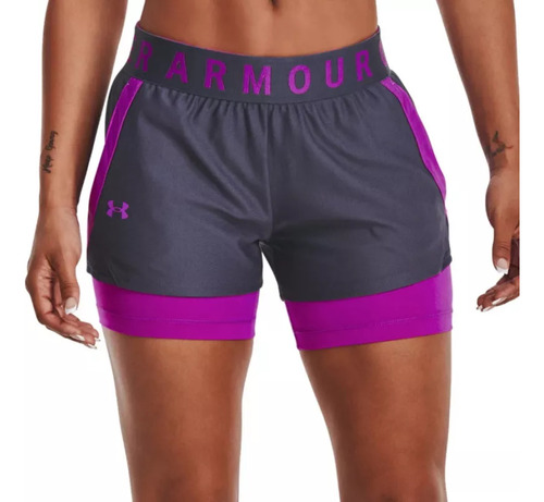 Short Fitness Under Armour Play Up 2in1 Gris Mujer 1351981-5