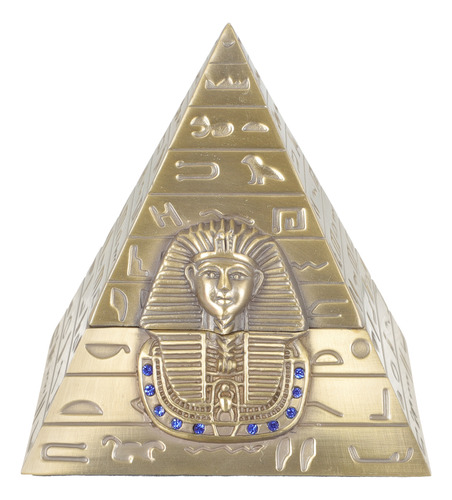 Joyero Egipcio Con Forma De Pirámide, Decoración De Metal
