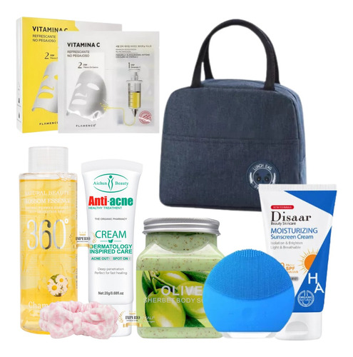 Crema Antiacné Máquina Cintillo Exfoliante Wokali Bolso Set