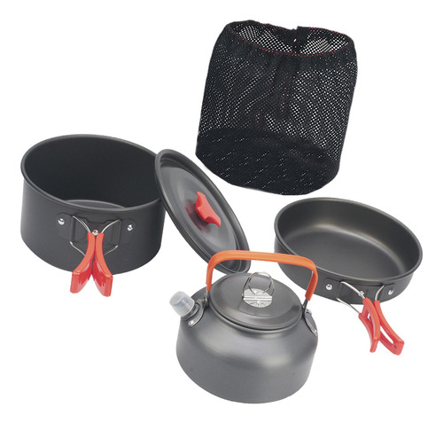 Juego De Cocción Para Acampar Kit De Cocina Mango Naranja