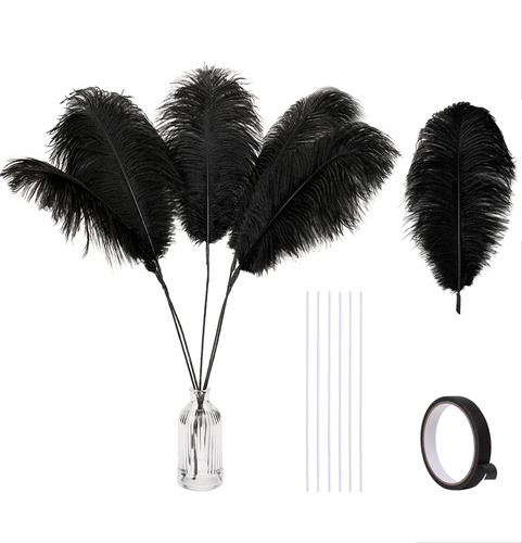 Holmgren Plumas De Avestruz Negras A Granel, Kit De Fabricac