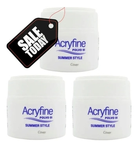 Polimero Acryfine 30gr Uñas Esculpidas Acrilico X 3 Unidades