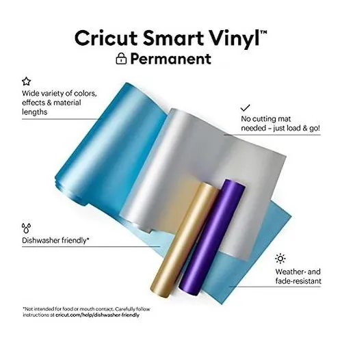Vinilo Permanente Para Cricut - 90cm - Negro Brillante
