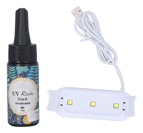 Kit De Resina De Pegamento Uv Lámpara De Curado 25g Conjunto