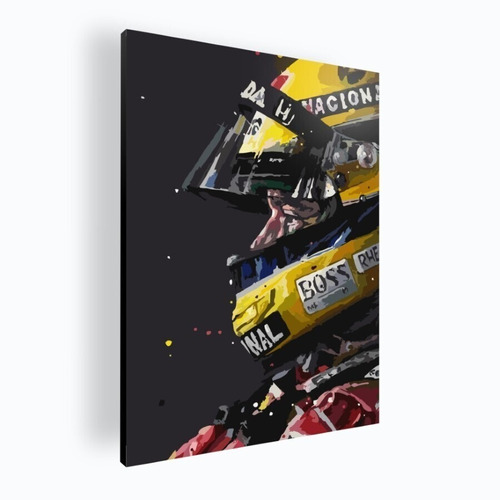 Cuadro Moderno Mural Poster Ayrton Senna 42x60 Mdf