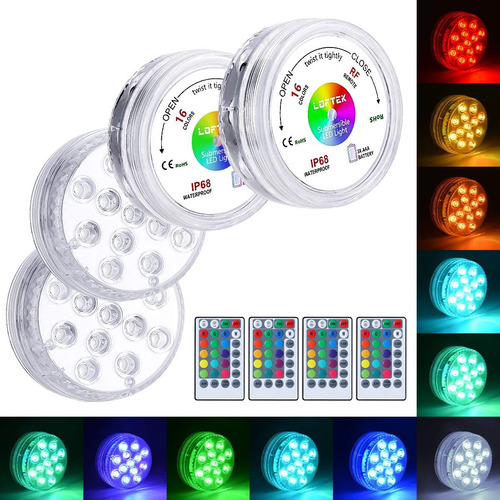 Luces Led Sumergibles De La Piscina De La Luz 4pc 13led Mand