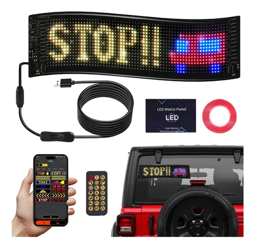 Cartel Led Programable 37.3cm X 9.1cm Eachbid Rgb Usb