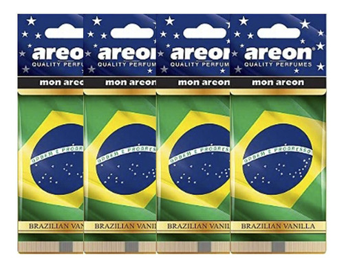 4 Cheirinho Pra Carro Aromatizador Areon Brazilian Vanilla