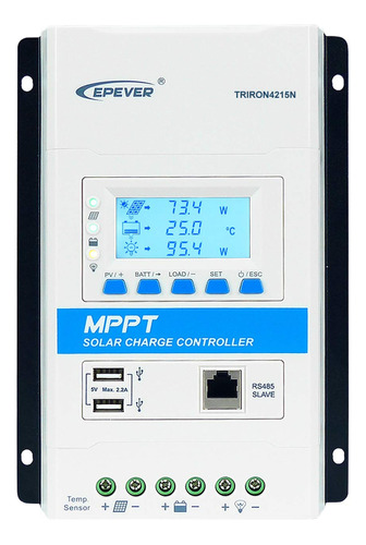 Mppt Controlador Carga 40a 12v 24v Regulador Solar Max Pv