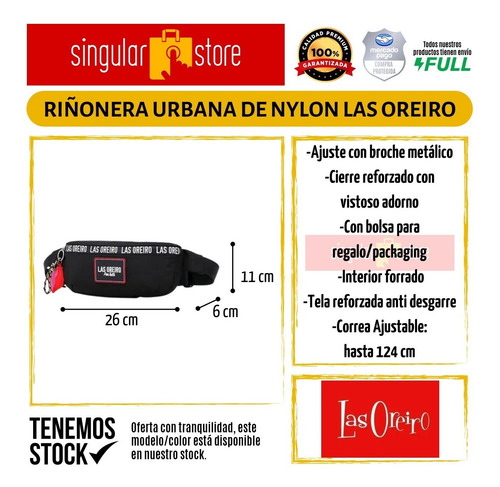 Imagen 2 de 8 de Riñonera Morral Bandolera Cartera Las Oreiro Mujer Urbana