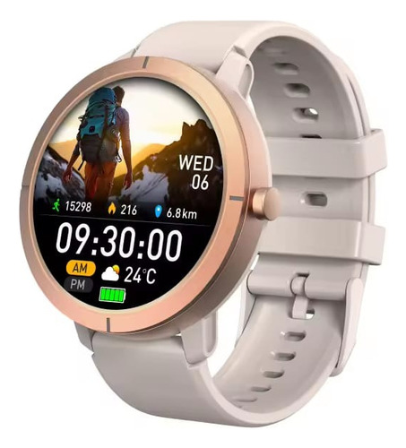 Smartwatch Dm76 Gps Deportivo | Pantalla Amoled | Sumergible Beige Milanese Rosa Claro Beige
