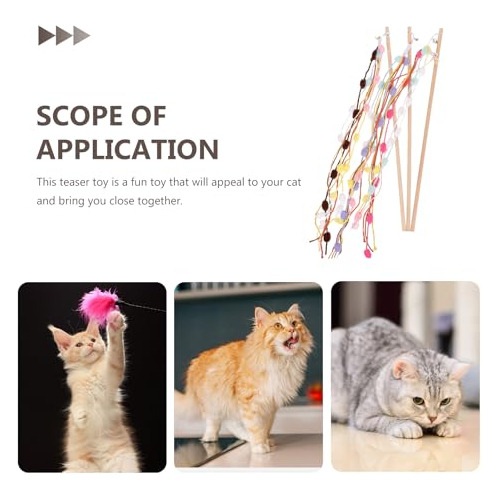 Logofun Cat Teaser Toys Interactive Cats Teaser Feather Wand