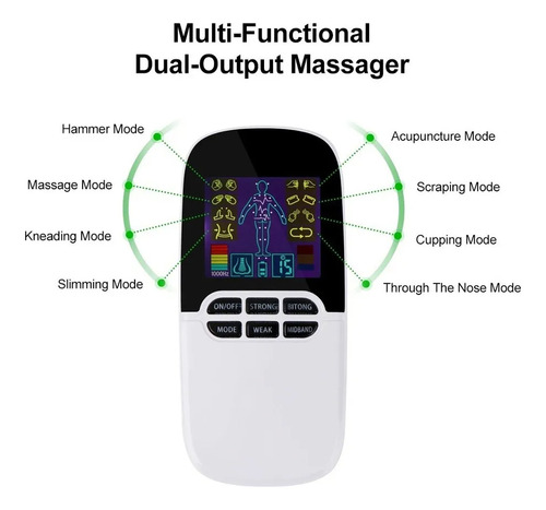Electroestimulador Muscular Masajeador Multifuncional 8 Modo