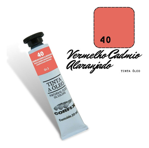 Tinta Óleo 20ml G3 040 Vermelho Cadmio Alaranjado Corfix