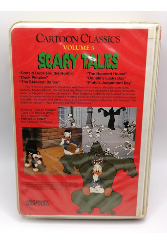 Walt Disney Scary Tales Vol 3 Pelicula Formato Beta 1963 (Usado)