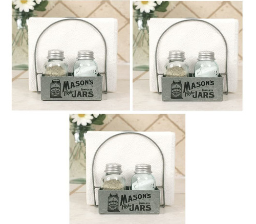 Mason's Jars Box Organizador Para Servilleta Salero