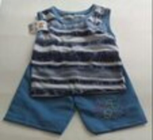 Conjunto Camisa De Malha E Bermuda Poliester 6 A 9 Meses