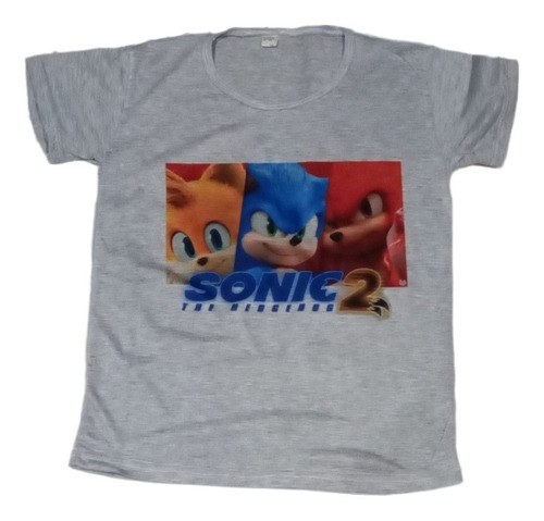 Remera Sonic -spum Gris Varios Personajes Y Talles Envios