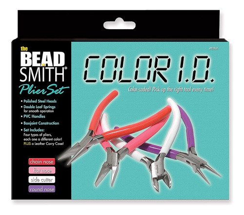 Juego De Alicates Beadsmith Colour-id Con Estuche De Almacen