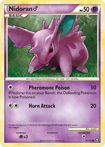 Cartas Pokemon Hgss Triumphant Nidoran 70/102