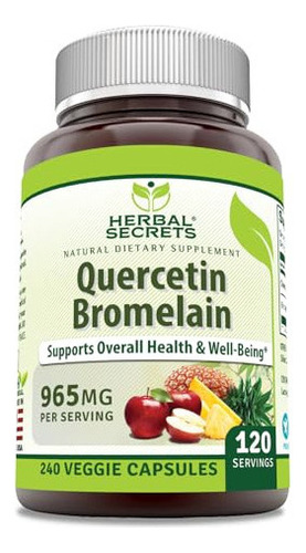 Herbal Secrets Quercetina 800 Mg Con Bromelina 165 Mg, Suple