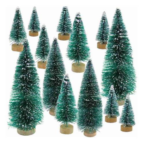 34 Piezas De Miniárbol De Navidad, Nieve, Pino Pequeño, Bric