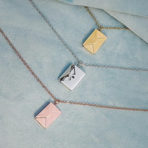 Collar Carta De Amor Con Placa Apertura