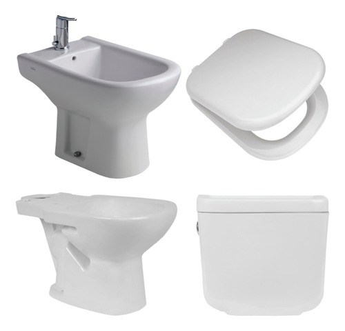 Inodoro Ferrum Bari Largo Deposito Dual Bidet 1a Y Tapa Mdf