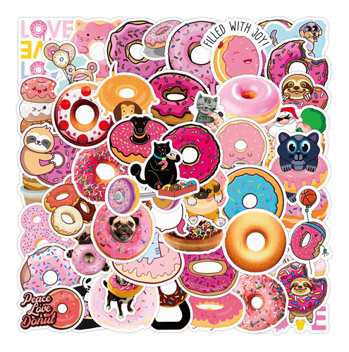 Pegatinas De Dibujos Animados De Donuts Kawaii Para Niños P