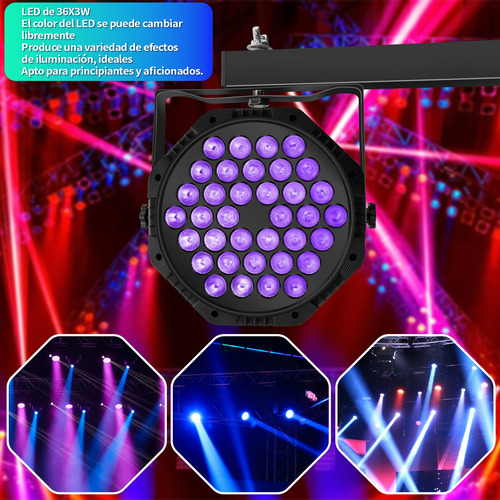 4 Cañon De Leds 36x3 Rgb Audio Rítmico Multicolor Dmx 4 Pz