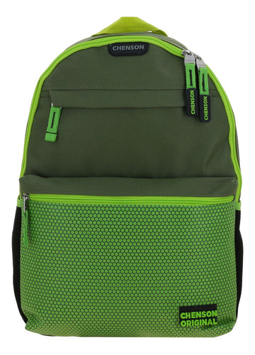 Mochila escolar Chenson CO70239-A color verde diseño dragón 20L