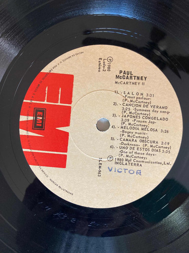 Paul Mccartney / Mccartney Ii Lp Vinilo 1980 Mx (Usado)