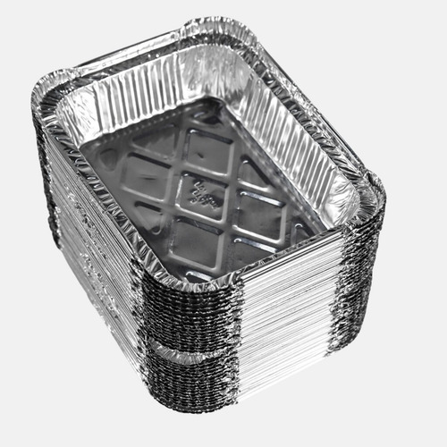 Marmitex de aluminio con tapa, 750 ml, rectangular, 200 unidades