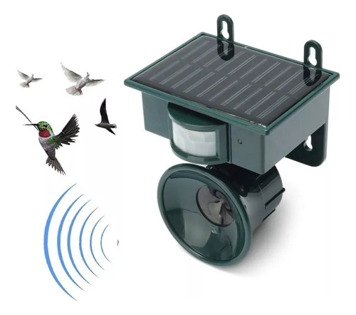 Ahuyentador De Aves Ultrasónico Solar C/sensor De Movimiento