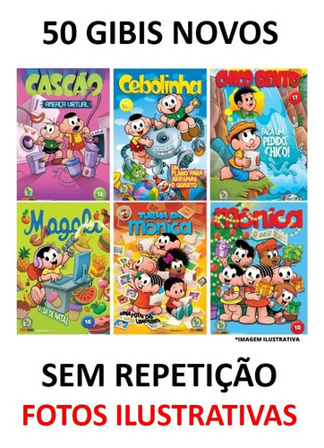 Turma Da Mônica 50 Gibis Sem Repetição Novos 