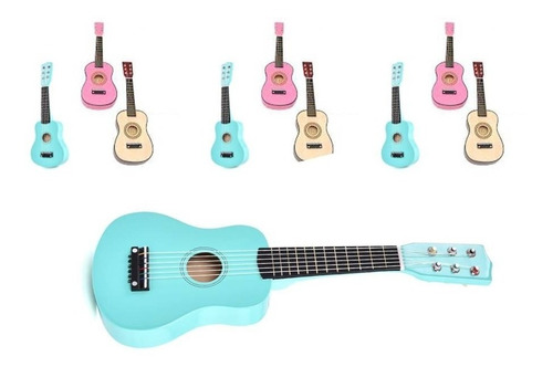 Guitarra Azul Infantil Tamaño Niños Aprender C El Tamaño Ok