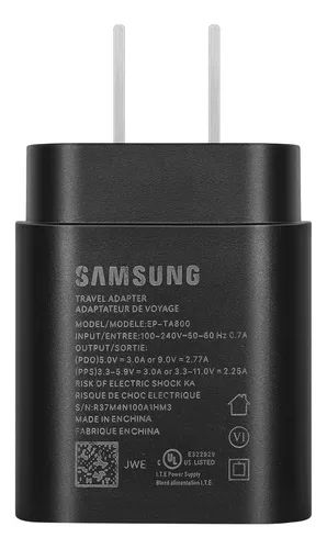 Cargador Samsung De 25 W De Adaptación Rápida Para Galaxy S2