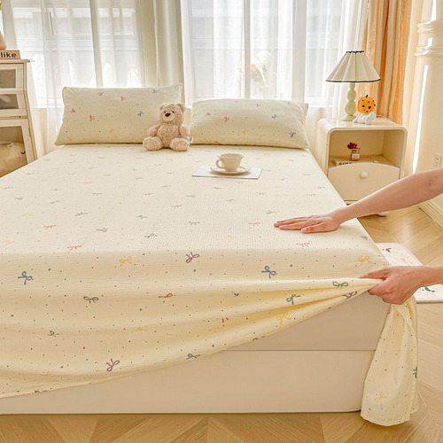 Juego De Sábanas A Doble Capa Estilo Crema 120*230cm