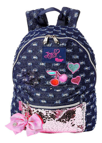 Mini Mochila Costas Jeans Jojo Siwa Rosa Pacific Paetê