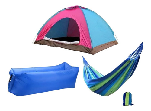 Combo | Carpa Camping 3 Personas + Hamaca + Banano Inflable