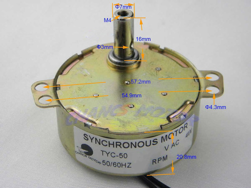 Motor Síncrono Chancs Tyc-50 Pequeño De 110 V Ac 5/6 Rpm Cw